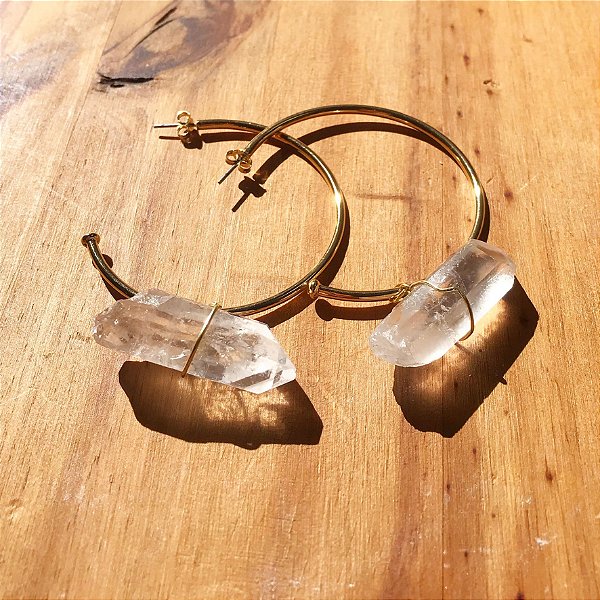 Argola Quartzo Branco