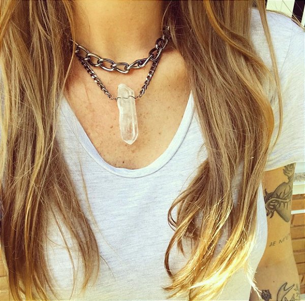 Colar Quartzo Branco