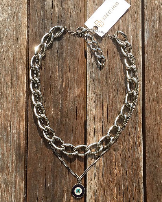 Colar prata olho grego