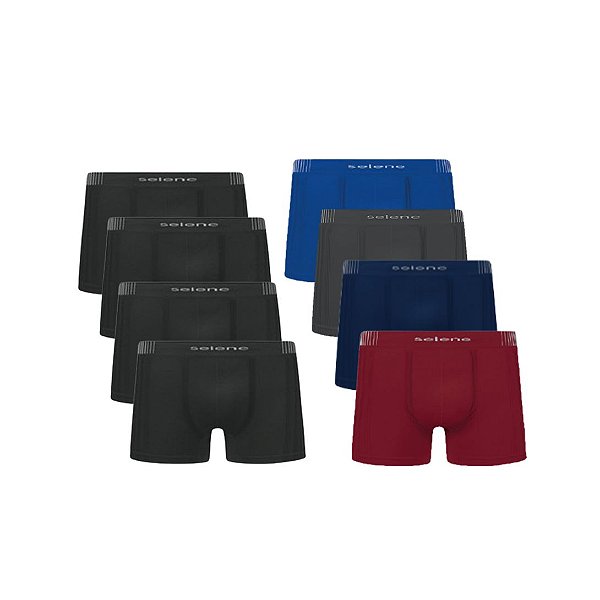 Kit 8 Cuecas Boxer Selene Sem Costura