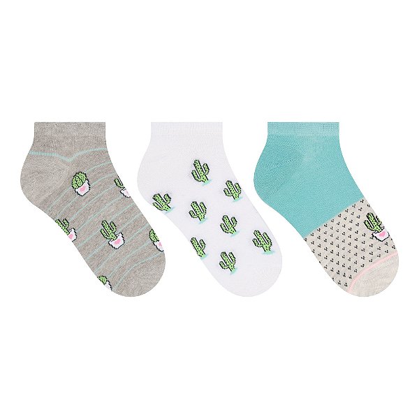Kit 3 Pares Meias Selene sapatilha Suculentas