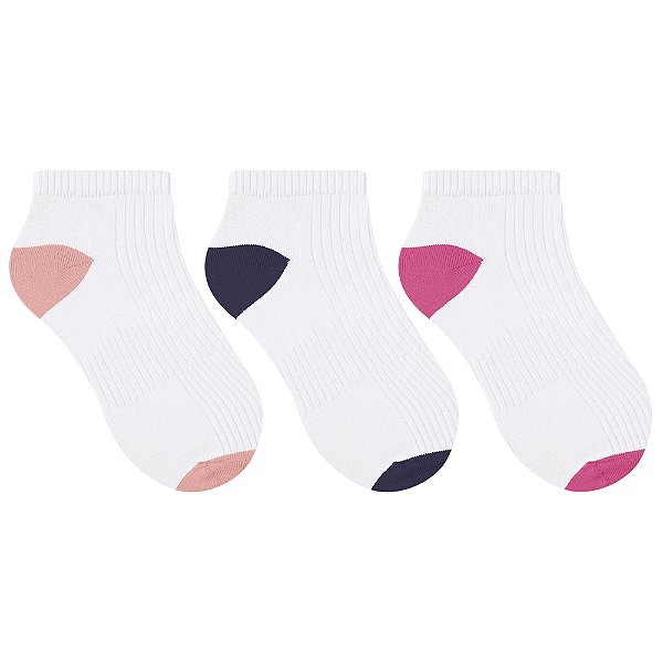 Kit 3 Pares Meia Sapatilha Esportiva Selene Feminina tam. 34 a 39