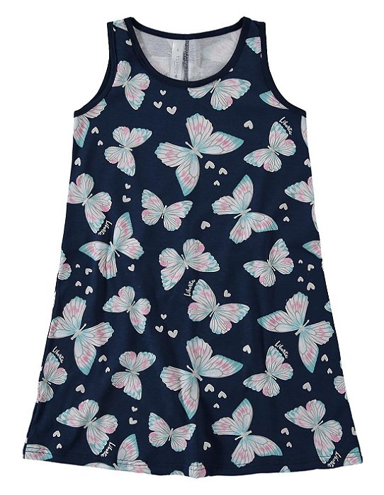 Camisola Regata Borboleta Marinho Infantil - Malwee Liberta