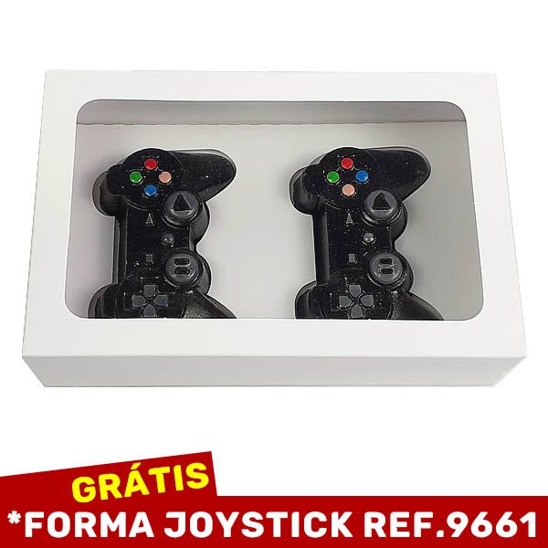 KIT Caixa Branca 2 Controle Joysticks Mini PlayStation (20x13x5 cm) Caixa e Berço 10unid