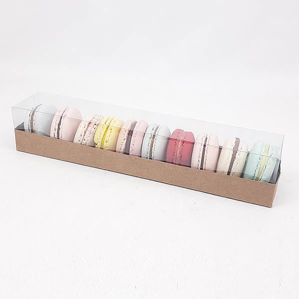 KRP-323 Kraft (27x5x5 cm) 10pçs Embalagem Caixa para 10 Macaron