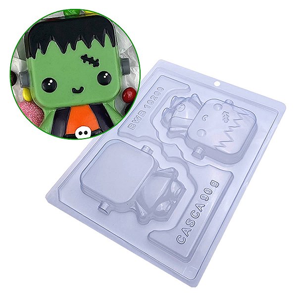 KIT (2un) Forma para Chocolate com Silicone Frank Baby Halloween 150g cod 10200 BWB