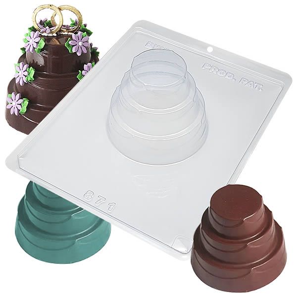 Forma para Chocolate com Silicone Bolo Detalhado Gigante 80g Ref. 871 BWB 1unid