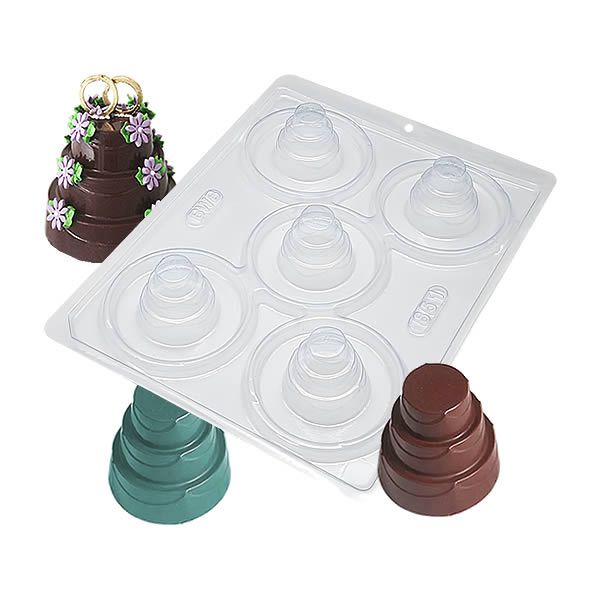 Forma para Chocolate com Silicone Bolo Detalhado Pequeno 10g Ref. 851 BWB 1unid