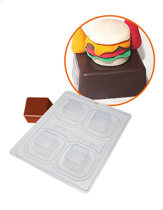 Forma para Chocolate com Silicone Bombom Bolo Pequeno Ref. 1074 BWB 1unid