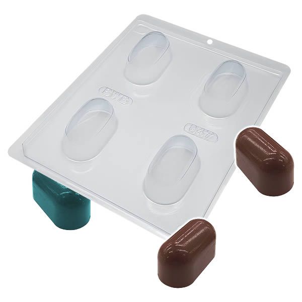 Forma para Chocolate com Silicone Mini Trufa Alongada 50g Ref. 847 BWB 1unid