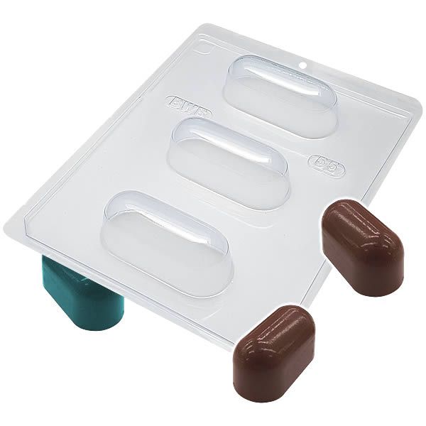 Forma para Chocolate com Silicone Trufa Alongada 75g Ref. 55 BWB 1unid