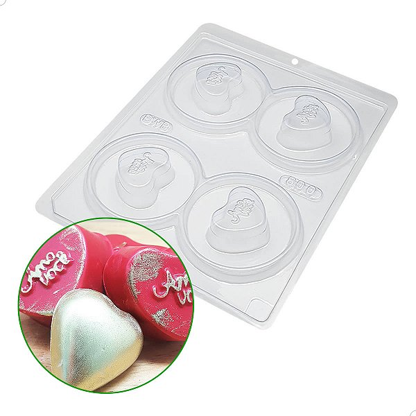 Forma para Chocolate com Silicone Trufa Coração Amo Você 26g Ref. 800 BWB 1unid