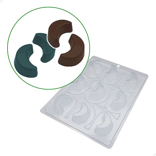 2un Forma para Chocolate com Silicone Meia Lua Gourmet 18g Ref. 9632 BWB