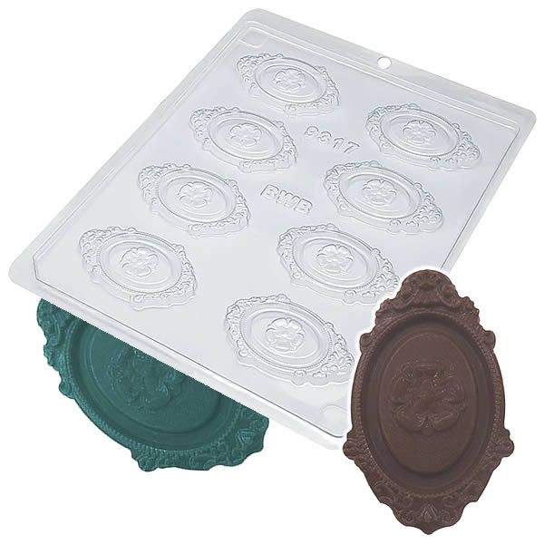 Forma para Chocolate Camafeu Detalhe 8g Forma Simples Ref. 9317 BWB 5unids