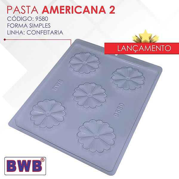Forma para Chocolate Pasta Americana 2 Forma Simples Ref. 9580 BWB