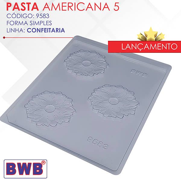 Forma para Chocolate Pasta Americana 5 Forma Simples Ref. 9583 BWB
