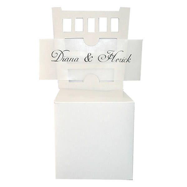 25 Caixa de Papel DV-3 Cadeirinha Branca (5x5x5 cm) Caixa para Casamento Casa Nova Chá de Cozinha