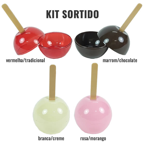 Maçã do Amor SORTIDAS (24un) Acrilica Tradicional Lembrancinha para Festas