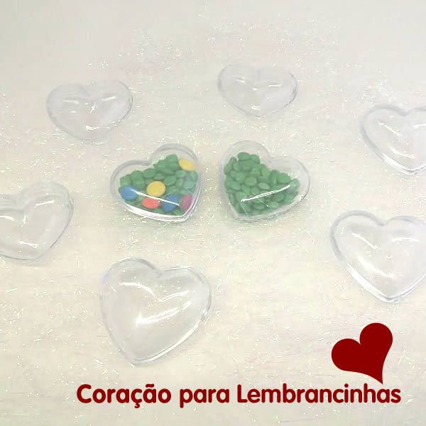 (8pçs) Caixa Coração Pequeno Cristal 6x6x3 cm Lembrancinhas Festas