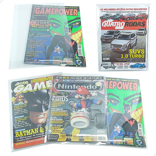Pasta Protetora para Revista Games, Quatro Rodas Revista-1 (0,20mm) Capa Protetora para Revistas em Geral (25un)