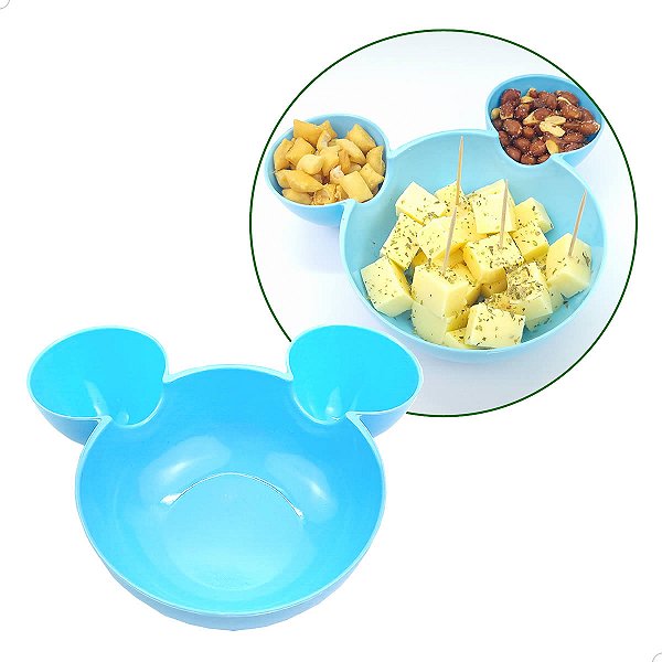 Petisqueira Ratinho Azul 14cm Petisqueira para Frios, Degustação Porções, Orelha para Molhos, Decoração de Mesa