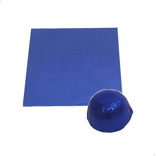 Papel Chumbo Aluminio Azul Escuro Embrulho para Bombom e Trufinhas 10x10cm 300fls refpkpel