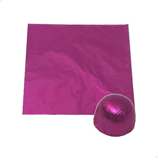 Papel Chumbo Aluminio Pink Embrulho para Bombom e Trufinhas 10x10cm 300fls refpkpel