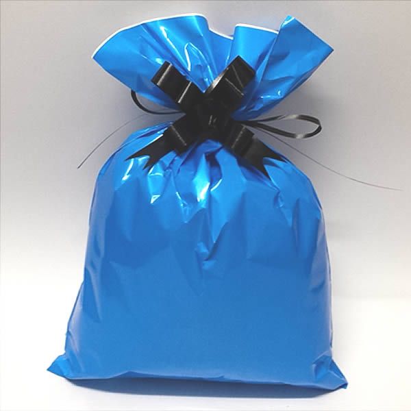 Saco de Presente Liso Azul Metalizado (25x37 cm) 10pçs Lembrancinhas Festas