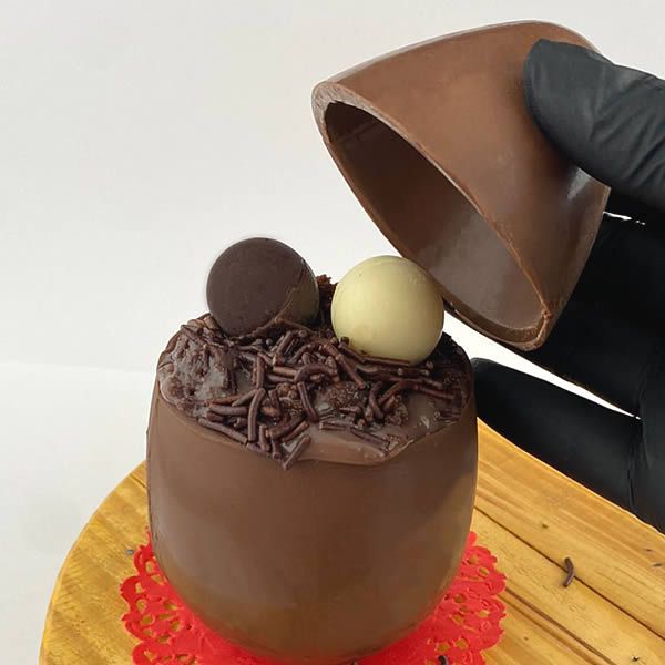 Forma para Chocolate com Silicone Ovo Copo de Colher Ref. 10333 BWB 1unid