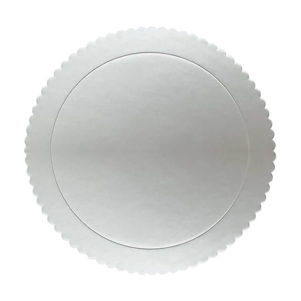 (4pçs) Cakeboard Prata 24cm Disco Redondo Base Laminada Suporte para Bolo - Silver Chef / Silver Plastic