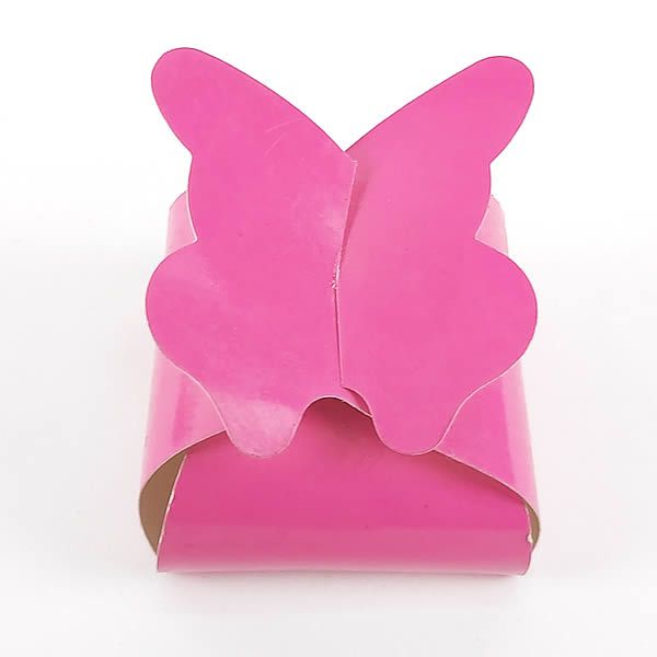 (24pç) PB-1 (5.5x5.5x3 cm) Caixa Borboleta Lisa Pink Embalagem de Papel