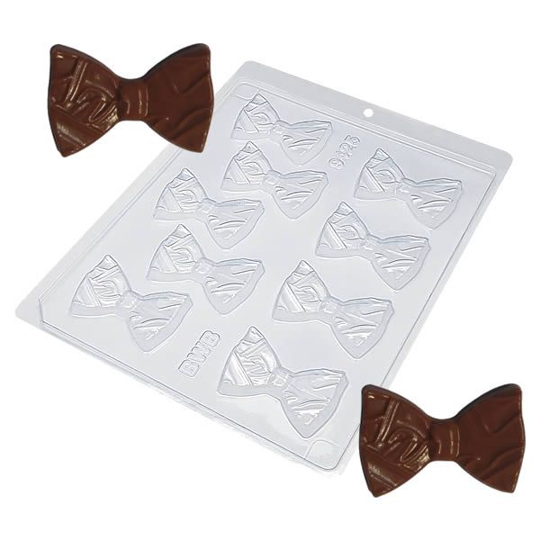 Forma para Chocolate Gravata Borboleta 10g Dia dos Pais Forma Simples Ref. 9425 BWB 5pçs