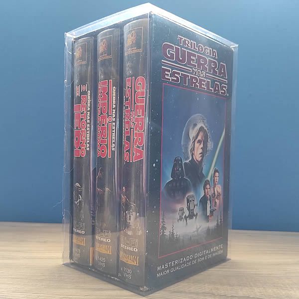 VHS-3 (0,20mm) 1pç Caixa de Proteção para Trilogia em Fita VHS, Box Trio Filmes