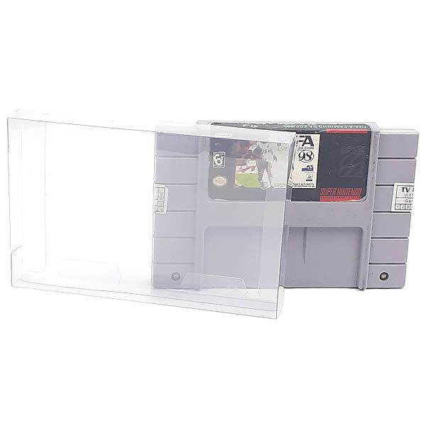 50pçs Games-1 (0,20mm) Capa para Jogo Super Nintendo SNES Caixa Protetora Transparente