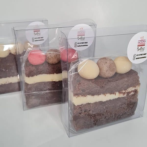 50 Embalagens para fazer Slice Cake, PX-Fatia de Bolo (11.5x2.5x12.5 cm) Caixa de Acetato para Slice Cake e Doces