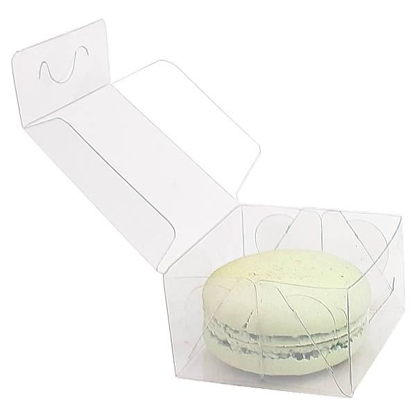 50 Caixa de Acetato para Macaron Bem Casado PX-206 (5x5x3 cm) Embalagem de Plástico Transparente