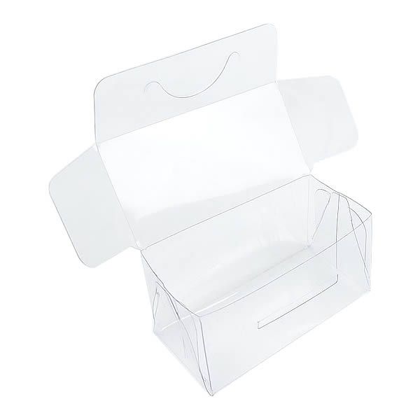 50 Caixa de Acetato PX-223 (8x4x4 cm) Caixa para 2 Docinhos, Miniaturas de Carrinhos, Mini Panela