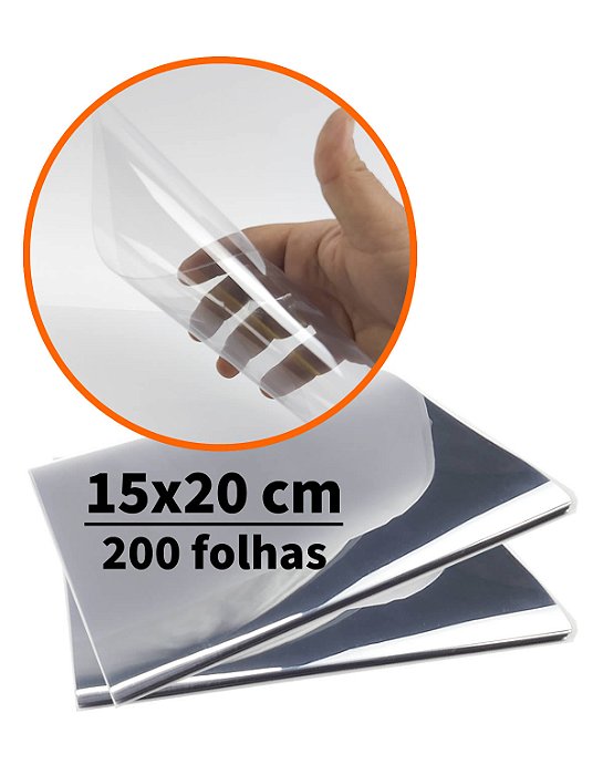 Chapa de Acetato 20 micras, Folha de Acetato Folha para Quadro Foto 15x20 cm (200un) Plastico Acetato 0.20mm