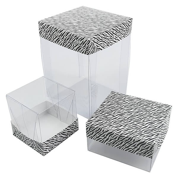 Caixa de Acetato com Base Zebra (50pçs)