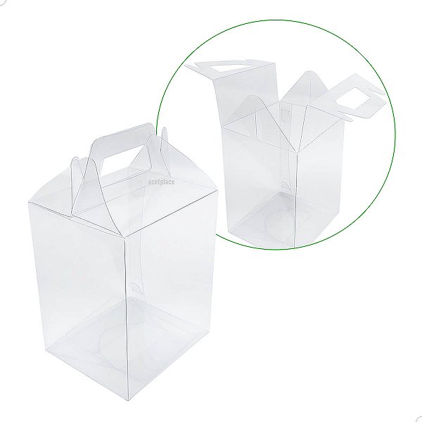 Caixa de Acetato PX-29 (11x9,5x13,5cm) (25un) Caixa Maleta Embalagem de Plástico Transparente