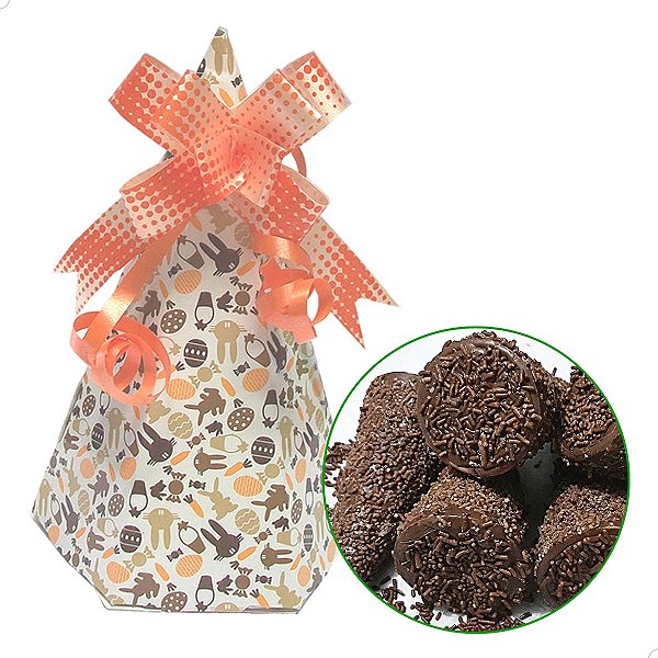 Embalagem para Cone Trufado Cone-2 Chocolate (7x7x12 cm) (25un) Caixa para Cone Trufado Embalagem Chocolate