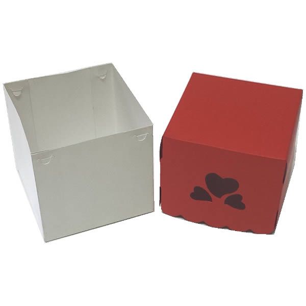 24 Caixa Amor 3 Corações Vermelho (7,5x7,5x7,5 cm) Chá de Panela, Embalagem para Lembrancinha Personalize sua Festa