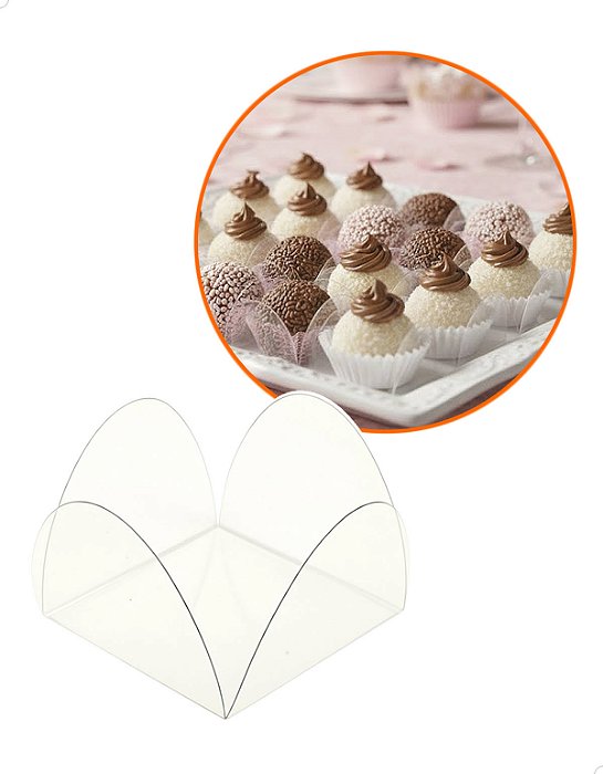5.000 Forminha Decorativa para Brigadeiro ACF-1 (3.5x3.5x2.5 cm) Acetato Doce Brigadeiro Festa Casamento Aniversário