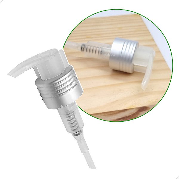 Válvula Pump Bico de Pato ESTRIADA PRATA ALUMINIO FOSCO rosca 28mm R28/410 (10un) (CH/WK/ESTPRA28)