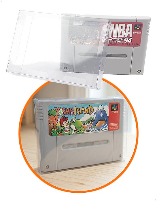 Games-5 (0,20mm) Kit 25un Caixa Protetora para Cartucho Loose Super Famicom
