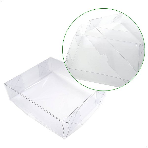 Caixa de Acetato Grande BigBox PAC-3152 (16x13,4x4 cm) (5un) Embalagem Plástica Tampa e Fundo