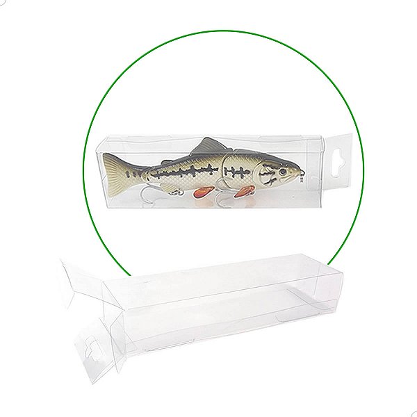 Caixa para Isca Artificial PX-253 (3,5x2,5x12,5 cm) (25un) Expositor Colecionador Peixe Iscas