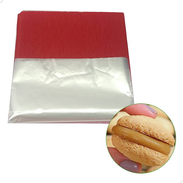 Embalagem Bem Casado Papel Crepom Celofane VERMELHO 15x15cm (40un) Kit Crepom Bem-Casado KITBC