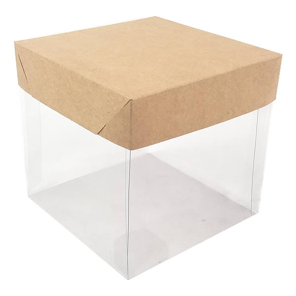 Caixa de Acetato PMB-7 Kraft (12 cm) (25un) Caixa para Mini Bolo 12cm Caixa para Embalagem