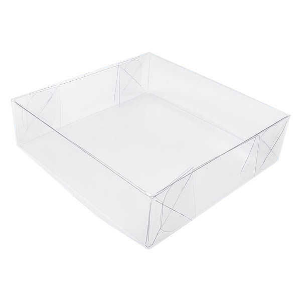 Caixa de Acetato P-96 (13x13x6 cm) (25un) Tampa e Fundo Embalagens de Plástico Transparente